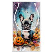 Halloween French Bulldog mit Pumpkins Beängstigend Kleine Geschenktüte (Rückseite)