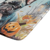 Halloween French Bulldog mit Pumpkins Beängstigend Schneidebrett (Ecke)