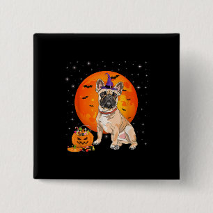 Halloween French Bulldog Trick oder Treat Pumpkin Button