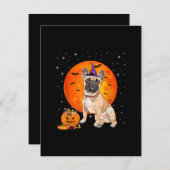 Halloween French Bulldog Trick oder Treat Pumpkin Dankeskarte (Vorne/Hinten)