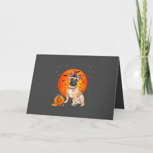 Halloween French Bulldog Trick oder Treat Pumpkin Feiertagskarte