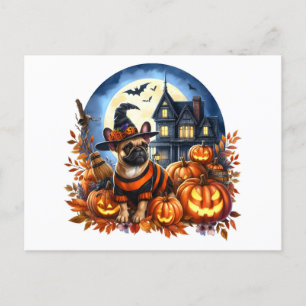 Halloween French Bulldogs Feiertagspostkarte