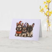 Halloween French Bulldogs Karte (Gelbe Blume)
