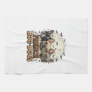 Halloween Frenchie Boo Hunde Lustig Vintage_1 Geschirrtuch