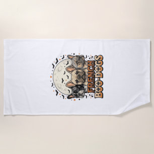 Halloween Frenchie Boo Hunde Lustig Vintage_1 Strandtuch