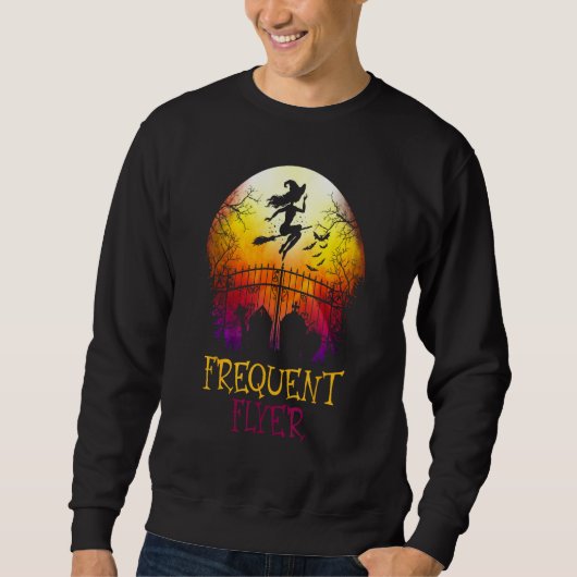 Halloween Frequent Flyer In The Cemetery Lazy Cost Sweatshirt (Vorderseite)
