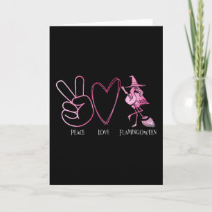Halloween Frieden Liebe Flamingoween Flamingo Rosa Karte