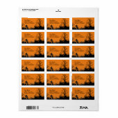 Halloween-Friedhof Adressaufkleber (Vorne)