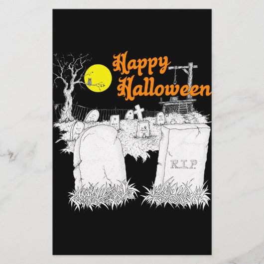 halloween Friedhof Briefpapier (Vorderseite)