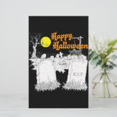 halloween Friedhof Briefpapier (Stehend Vorderseite)
