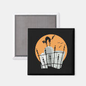 Halloween Friedhof Cat Magnet (Vorderseite/Rückseite)