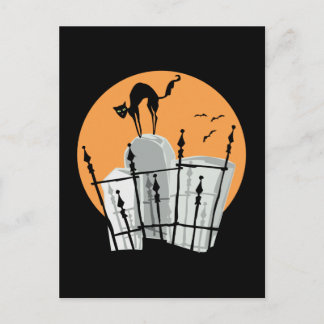 Halloween Friedhof Cat Postkarte