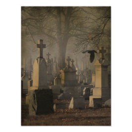 Halloween Friedhof Crows Fotodruck