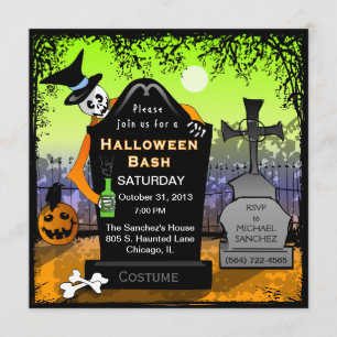 Halloween-Friedhof Einladung