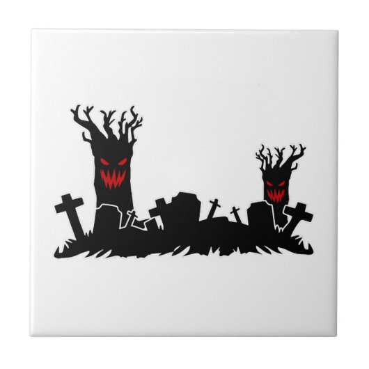 Halloween-Friedhof Fliese (Vorderseite)