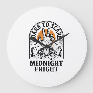 Halloween-Friedhof-Hand Vintage-Grusel-Shirt_1 Große Wanduhr