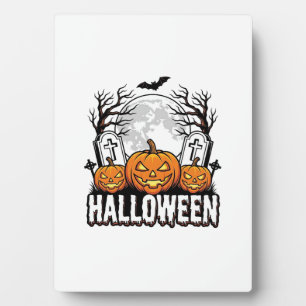 Halloween-Friedhof-Kürbis-vintage Gravur-Desi Fotoplatte