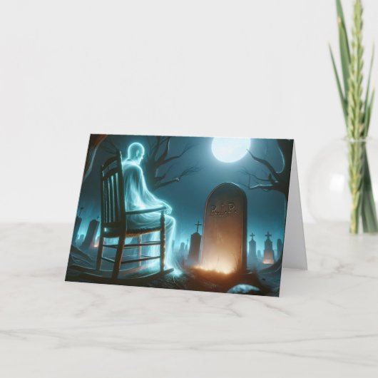 Halloween-Friedhof mit dem Geist Karte (Vorderseite)