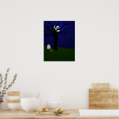Halloween-Friedhof mit Fledermäusen Poster (Küche)