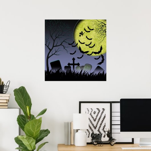Halloween-Friedhof Poster (Heimbüro)