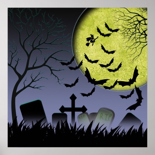 Halloween-Friedhof Poster (Vorne)