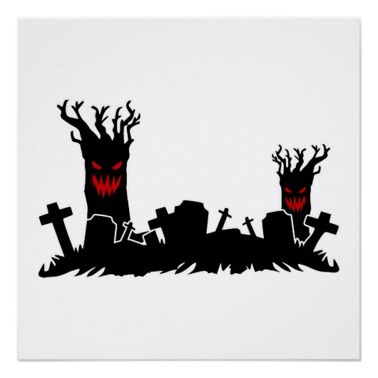 Halloween-Friedhof Poster (Vorderseite)