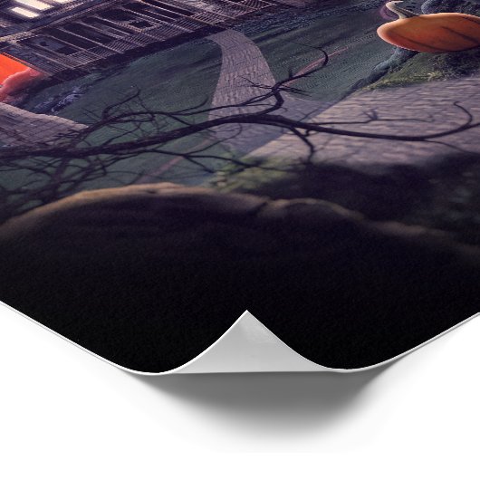 Halloween-Friedhof Poster (Ecke)