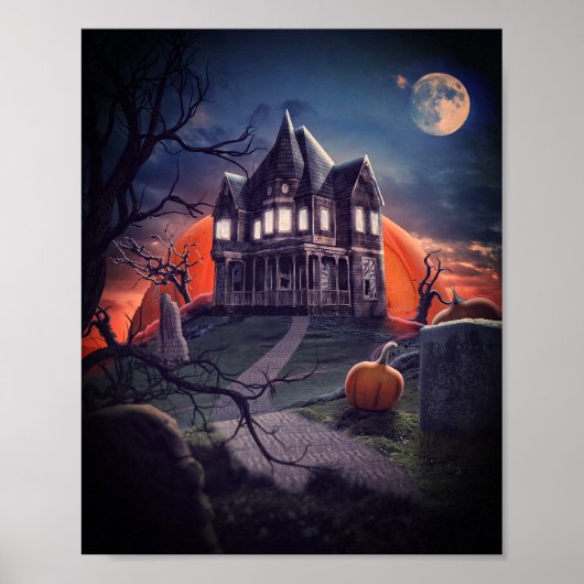 Halloween-Friedhof Poster (Vorne)