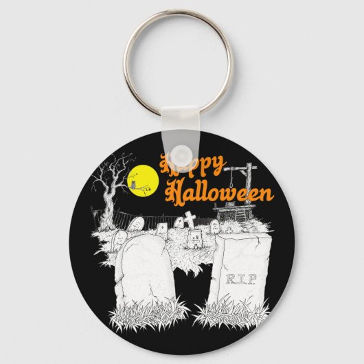 halloween Friedhof Schlüsselanhänger (Vorderseite)