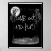 Halloween-Friedhof-Silhouette Poster (Vorne)