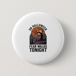 Halloween-Friedhof-Sonnenuntergang-Vintage-Gruseli Button
