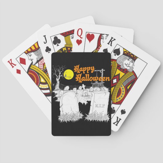 halloween Friedhof Spielkarten (Rückseite)