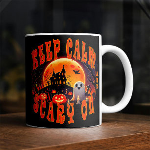 Halloween-Friedhof süßer Geist und Kürbislaternen Kaffeetasse