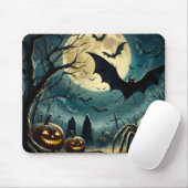 Halloween-Friedhof-Szene-Mauspad Mousepad (Mit Mouse)