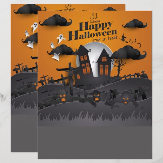 Halloween-Friedhof und Spuk Flyer (Vorne/Hinten)