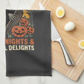 Halloween-Friedhofs-Schabernack Geschirrtuch (Viertel Falte)
