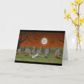 Halloween: Friedhofs-Szene: Karte (Gelbe Blume)