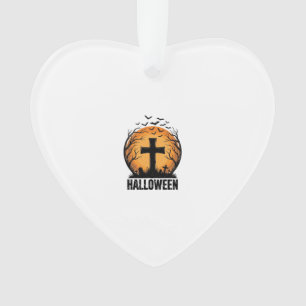 Halloween-Friedhofsfledermäuse Vintage-Mond-Shirt- Ornament