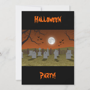Halloween: Friedhofszene: Einladungskarte Einladung