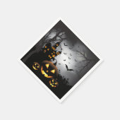 Halloween Friedhofszenen Kürbishaus Spuk Serviette (Ecke)