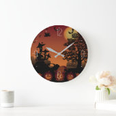 Halloween Friedhofszenen Kürbisins Fledermaus Große Wanduhr (Zuhause)