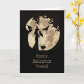 Halloween Friend Whimsical Hexenkatze Owl Raven Karte (Gelbe Blume)