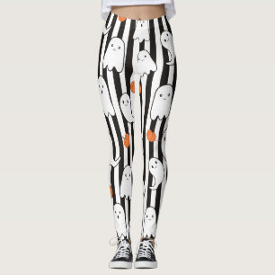 Halloween Friendly Ghost und Kürbismuster Leggings