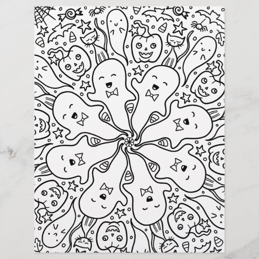 Halloween Friends Coloring Page (Vorderseite)