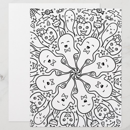 Halloween Friends Coloring Page (Vorne/Hinten)