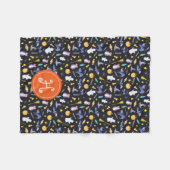 Halloween Friends Monogram Fleecedecke (Vorderseite (Horizontal))