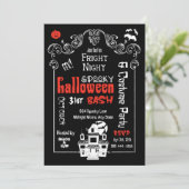 Halloween Fright Night Einladungen (Stehend Vorderseite)