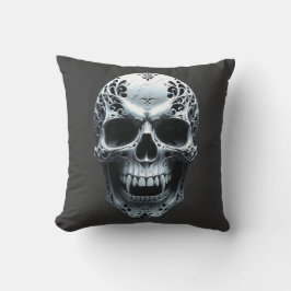 Halloween "Fright Night Fashion" Carved Skull Kissen