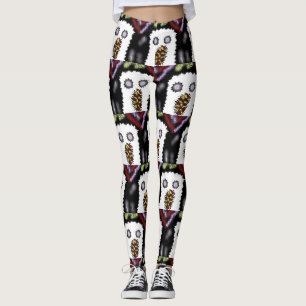 Halloween Frighten U Ghost Red Lila Black Green Leggings