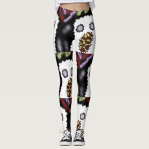 Halloween Frighten U Ghost Red Lila Black Green Leggings